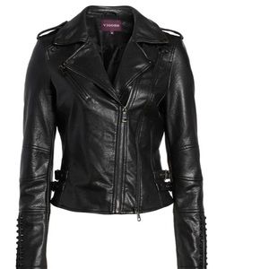 Black Studded Faux Leather Moto Jacket